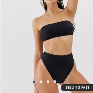 ASOS high waisted black bikini bottom size US 8